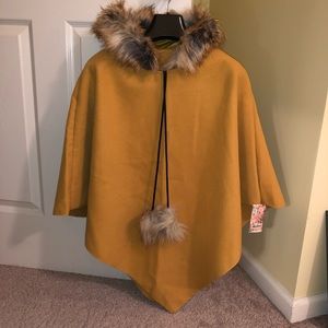 European poncho with hoodie